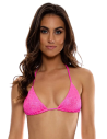 Top Wavy Ruched Bella Metallic Hot Pink