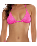 Top Wavy Ruched Bella Metallic Hot Pink