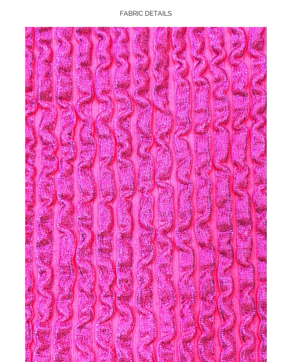 Top Wavy Ruched Bella Metallic Hot Pink
