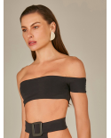 Top Biquini Suzy Textura Flat Preto