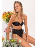 Bottom Shimmer-Black Belted-High-Waist