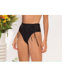 Bottom Shimmer-Black Belted-High-Waist