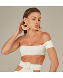 Top Biquini Suzy Textura Flat Off White