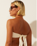 Top Bikini Media Onca Bordada Off White