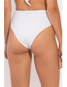 Bottom Shimmer-White Belted-High-Waist