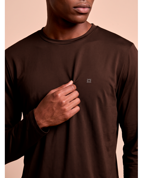 Longsleeve New Fit Textura Masc Brown Upf50+