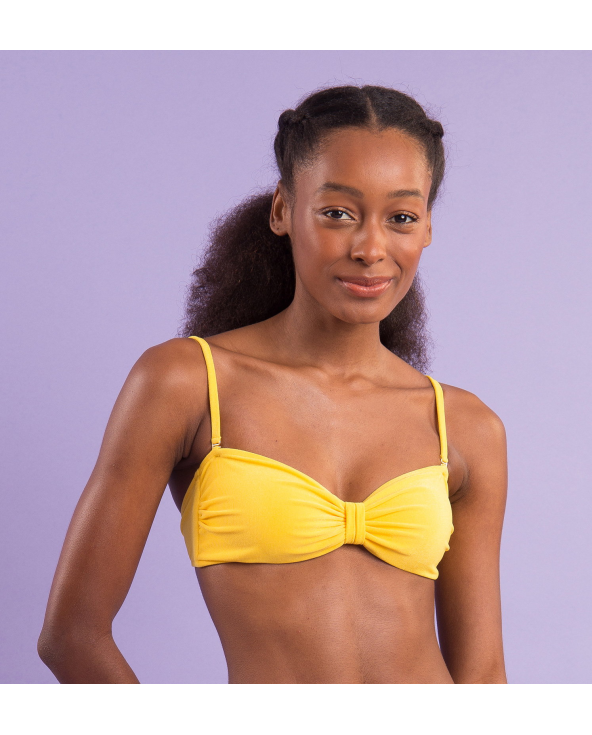 Top Malibu-Yellow Bandeau-Duo