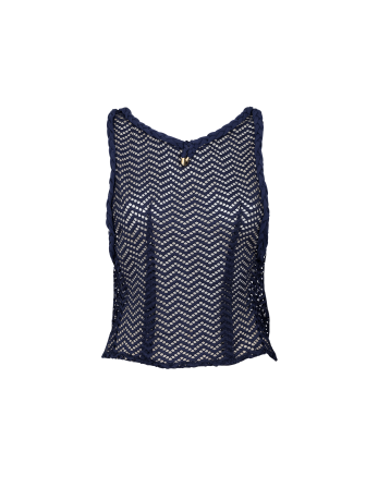 Ultra Cropped Tank Navy 2