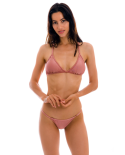 Niebieskie Brazylijskie Figi Od Bikini Z Cienkimi Bokami I Wzorem W Liście - Bottom Palms-Blue California