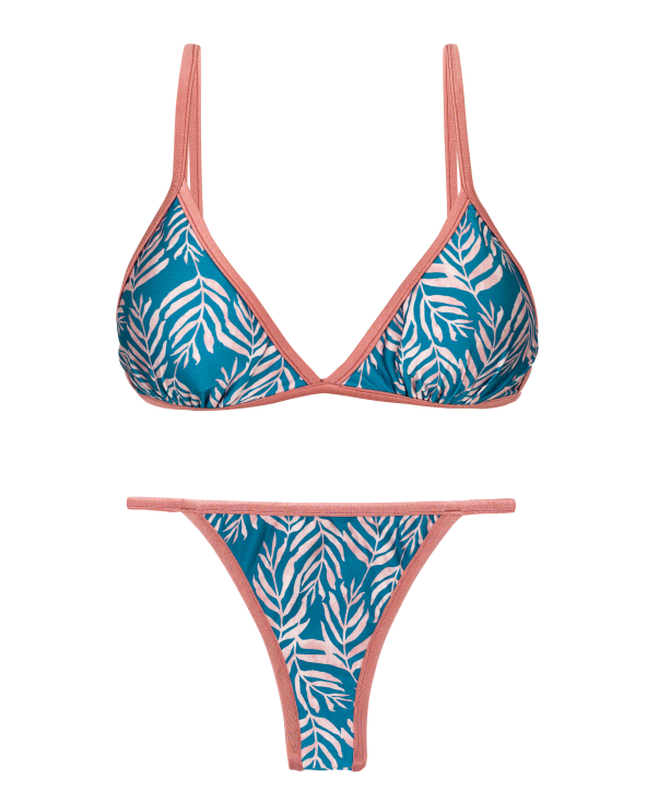 Niebieskie Brazylijskie Bikini Z Cienkimi...