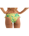 Bas Brésilien Imprimé Vert Côtés Larges Lacés - Bottom Banana Yellow Balconet