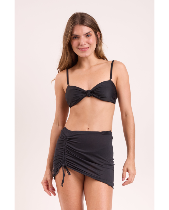 Black Mini Skirt Ruched