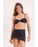 Black Mini Skirt Ruched