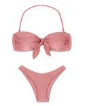 Iridescent Pink High-Leg Bikini With Bandeau Top - Callas Bandeau