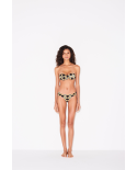 Geometric Khaki Print Bandeau Bikini - Band Jamaica