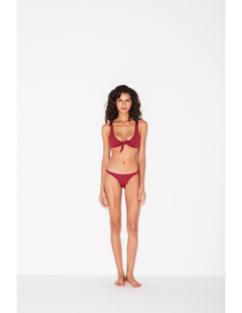Bikini Scrunch Rosso Scuro Con Fiocco - Nó Vermelho