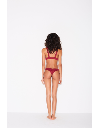 Bikini Scrunch Rosso Scuro Con Fiocco - Nó Vermelho 2