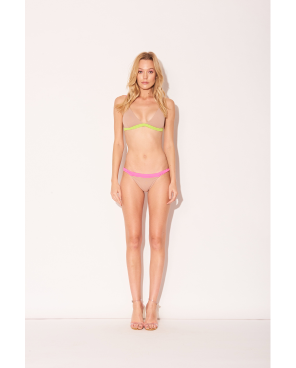 Bikini Triangolo Giallo Rosa Nudo Nudo -...