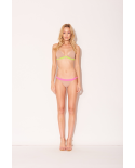 Bikini Triangolo Giallo Rosa Nudo Nudo - Trangulo Tricolor