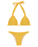 Bikini Giallo Con Top Triangolo Halter Giallo - Tempero Cortinao