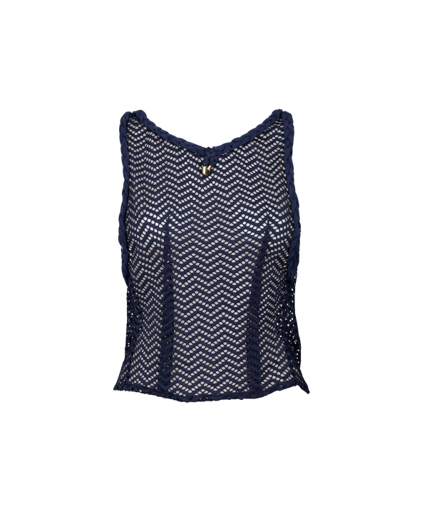Ultra Cropped Tank Navy