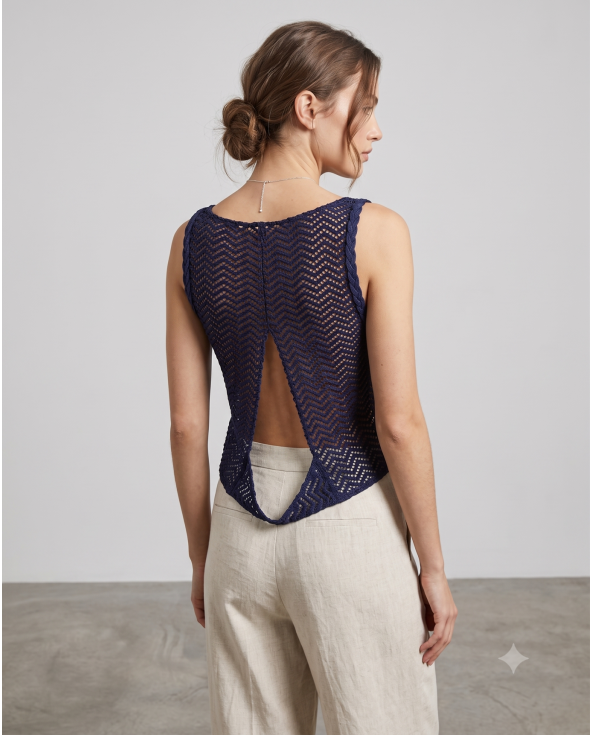 Ultra Cropped Tank Navy