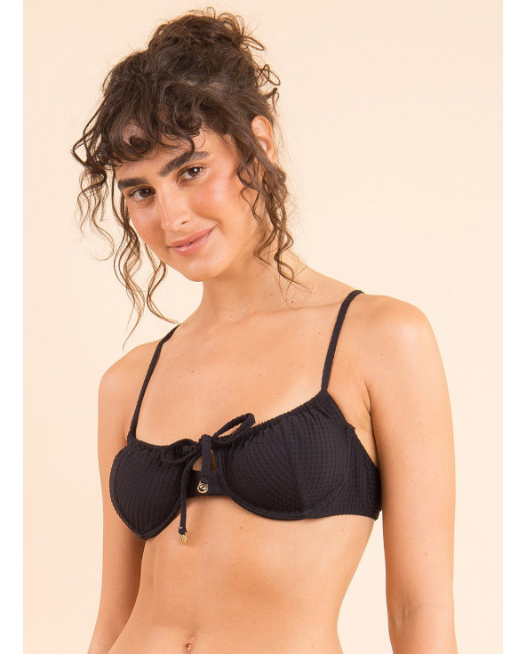 Top Dots-Black Balconet-Tie