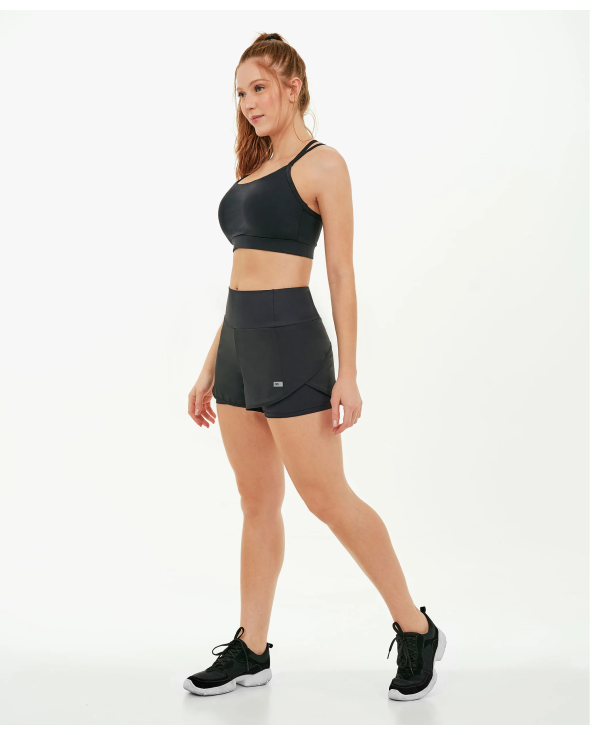Shorts Bahamas Elastic Transpassado Preto