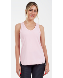 Regata Skin Fit Alongada Gola V Rosa Clara