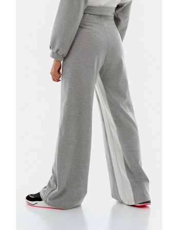 Calca Bicolore Pantalona Cinza 2