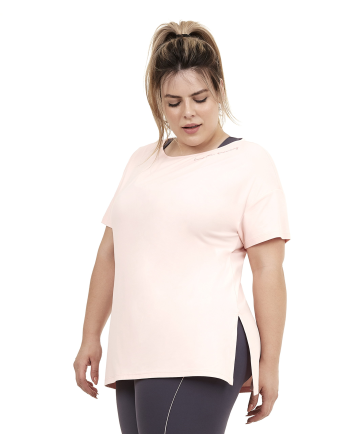 T-Shirt Skin Fit Silk Gola Plus Rosa Respire