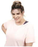 T-Shirt Skin Fit Silk Gola Plus Rosa Respire