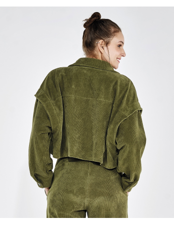 Jaqueta Cropped Colete Stretch Verde Kalamata 2