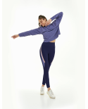 Blusa Crimp Gola Alta Azul Heron