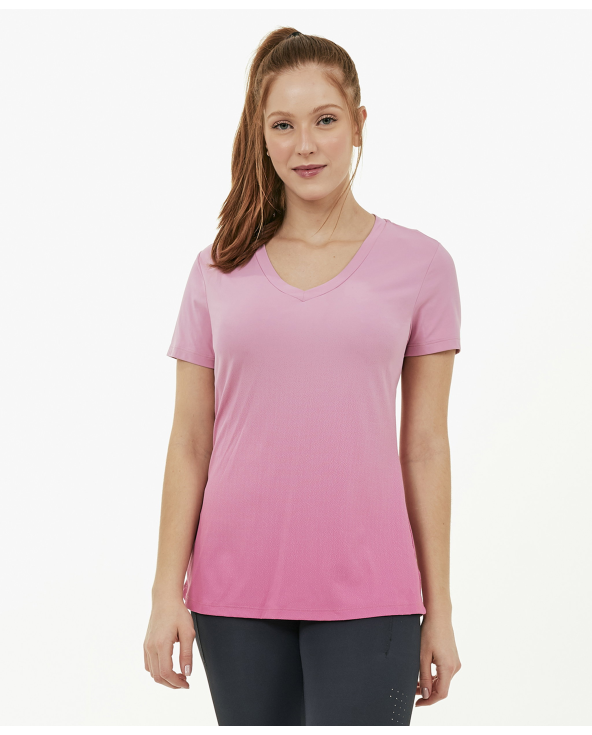 T-Shirt Skin Fit Degrade Rosa Mauve