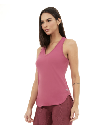 Regata Skin Fit Alongada Gola V Roxo Reset 2