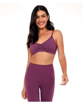 Top Sem Costura Essential Roxo Wine