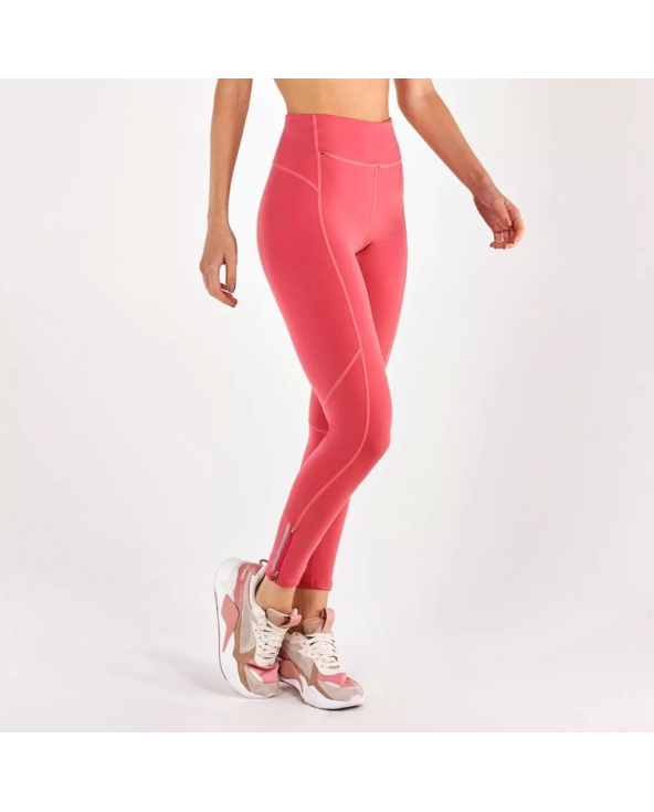 Legging Supplex Ziper Barra Coral