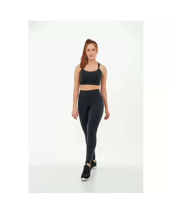 Legging Supplex Ziper Barra Preto