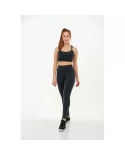 Legging Supplex Ziper Barra Preto