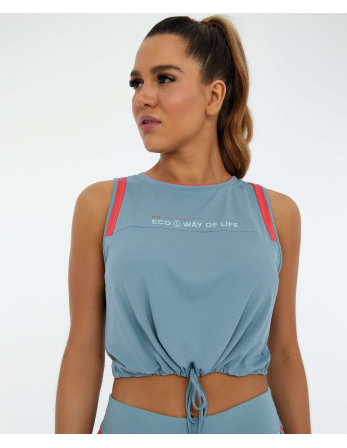 Regata Eco Skin Fit Recortes E Regulagem Cinza Lead