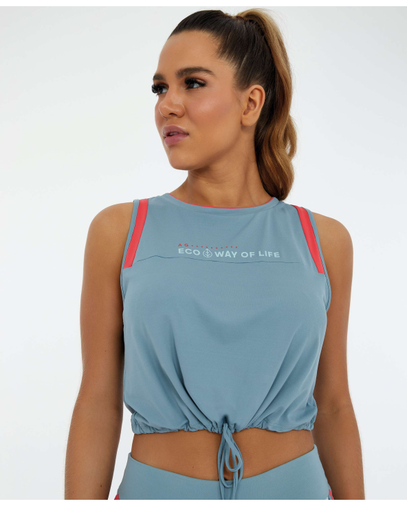 Regata Eco Skin Fit Recortes E Regulagem Cinza...