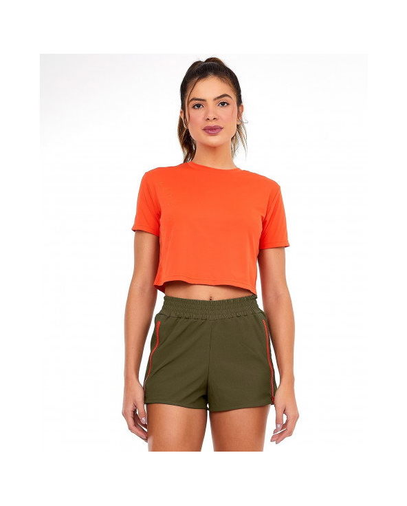 T-Shirt Skin Fit Cropped 1983 Laranja Pitanga