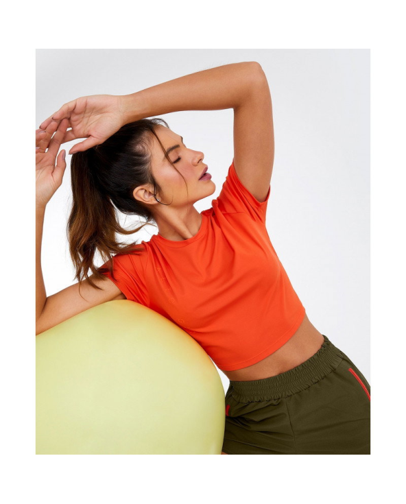 T-Shirt Skin Fit Cropped 1983 Laranja Pitanga