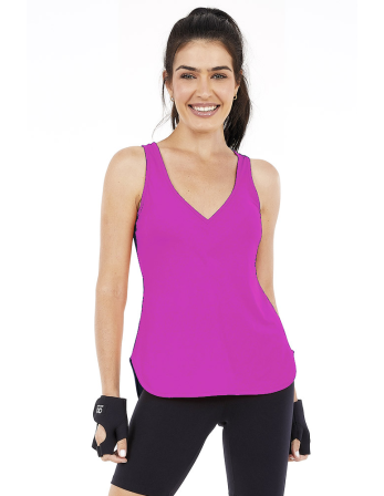 Regata Skin Fit Alongada Gola V Pink Orchid