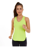 Regata Skin Fit Alongada Gola V Verde Acidlime