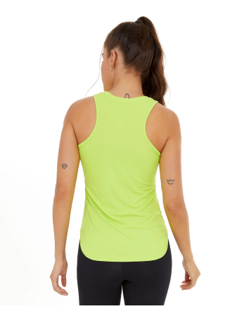 Regata Skin Fit Alongada Gola V Verde Acidlime 2
