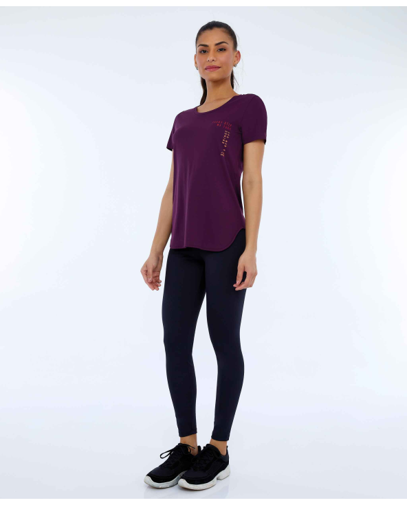 T-Shirt Skin Fit Inspiracionais Roxo
