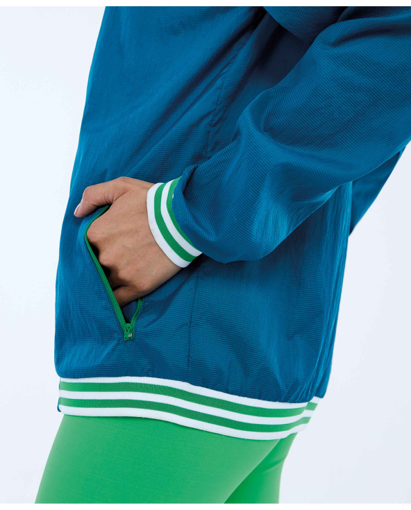 Jaqueta Aerofit Bomber Com Punhos Verde Deep Lagon