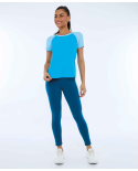 T-Shirt Skin Fit Recortes Sport Azul Vivid